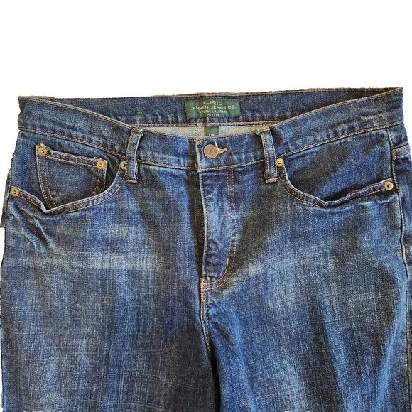Ralph Lauren Womens Jeans 12P LRL Pocket Classic Blue Denim Boot Cut Stretch - Picture 2 of 4